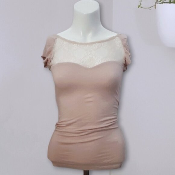 Vintage Frenchie Sweetheart Lace Sheer Top - Picture 1 of 8